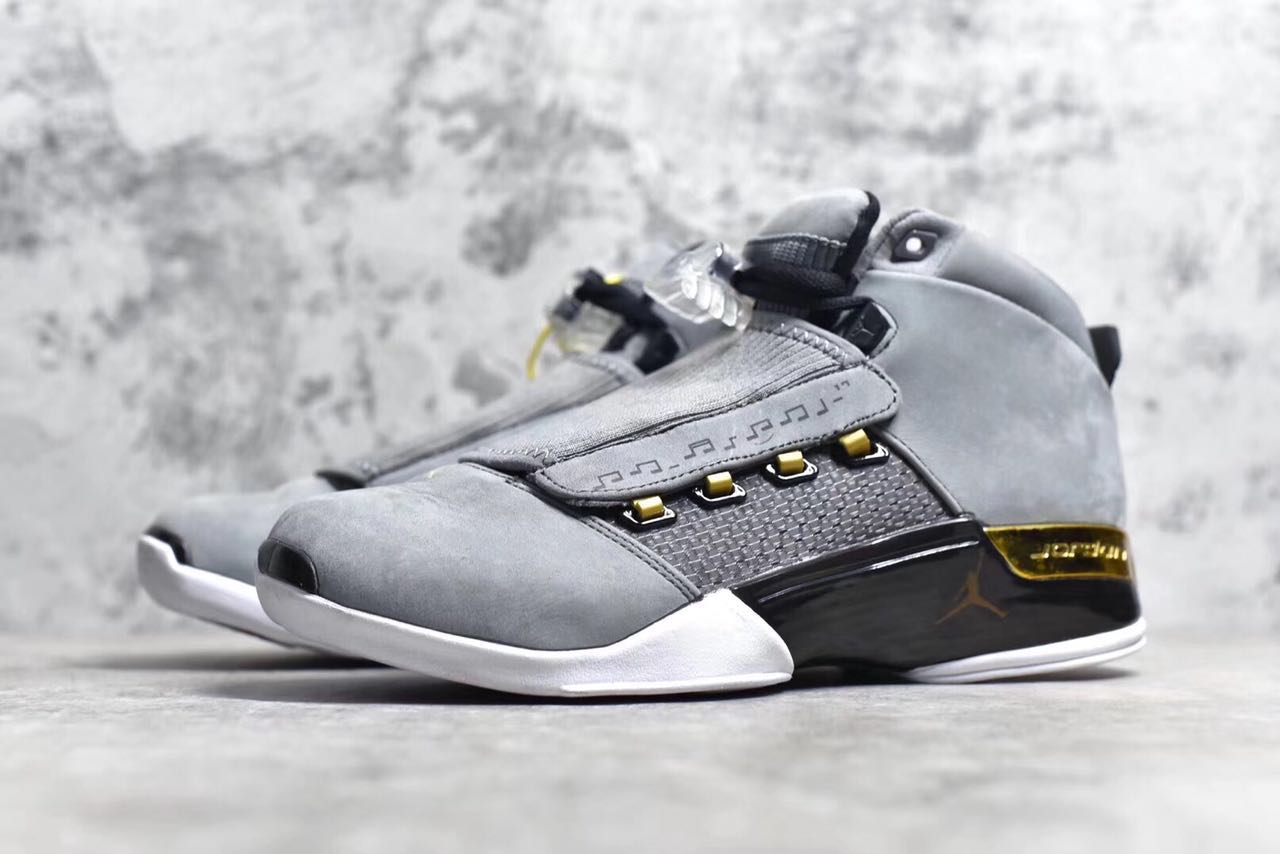 Air Jordan 17 Trophy Room Cool Grey Metallic Gold-Black Shoes